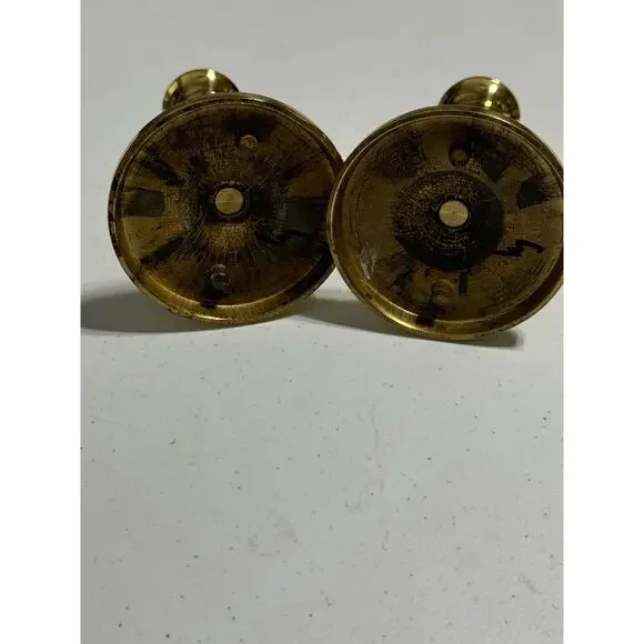 Vintage Heavy Brass 5" Candlesticks Tapers Set/ 2 - Picture 3 of 6